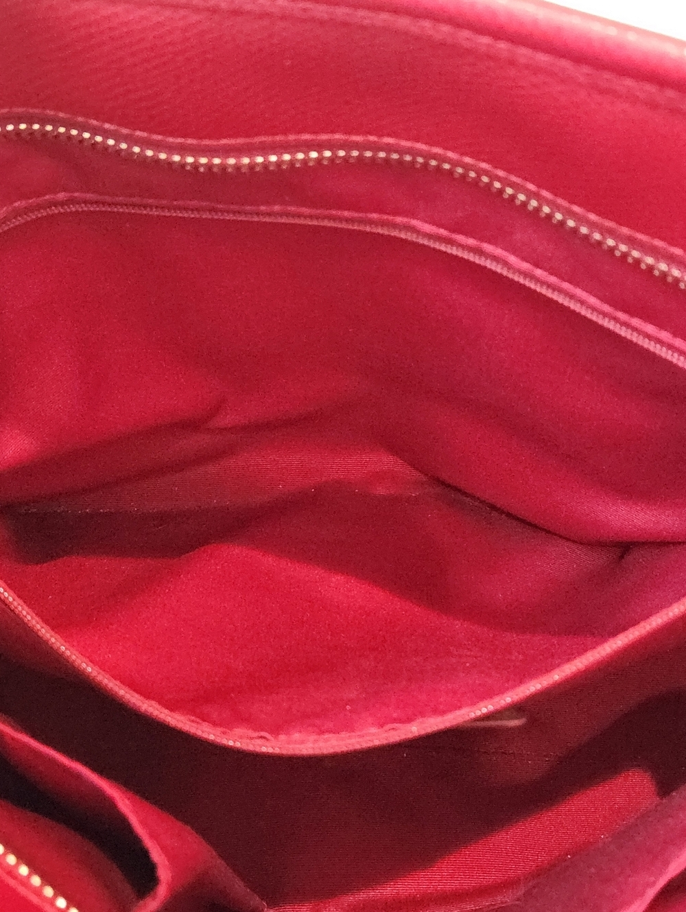 Coach Red Leather Tote Bag with Gold Accent - Picture 4 of 10